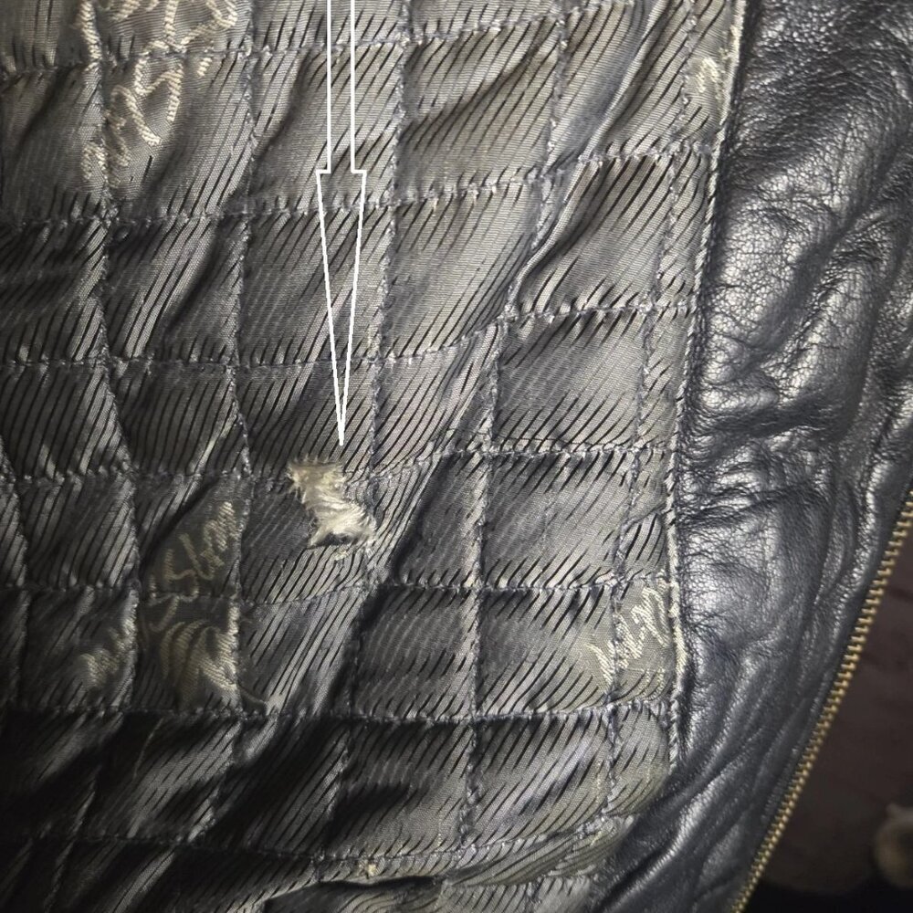 Al Wissam Men’s Embossed Genuine Leather Bomber Jacket Big & Tall, Tribal Design - Picture 9 of 15